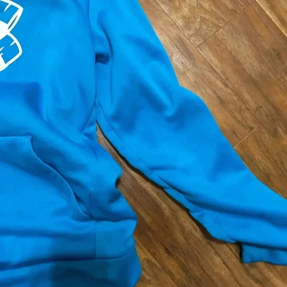 Under Armour Boy’s Hoodie Size Large Royal Blue With Logo School Fall - Picture 3 of 7